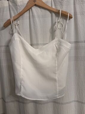 Abercrombie & Fitch White Bustier Camisole with Spaghetti Ties